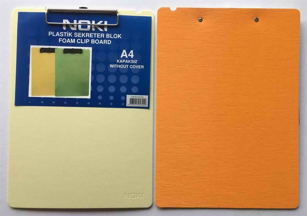 Noki 4420 Plastik Kapaksiz A4 Sekreter Blok Turuncu