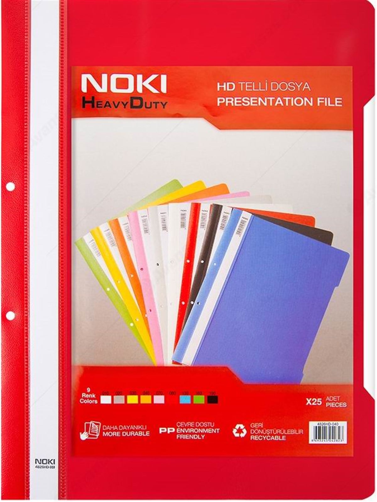 Noki 4826-080 Hd Pp Telli Dosya Kirmizi 25Li 