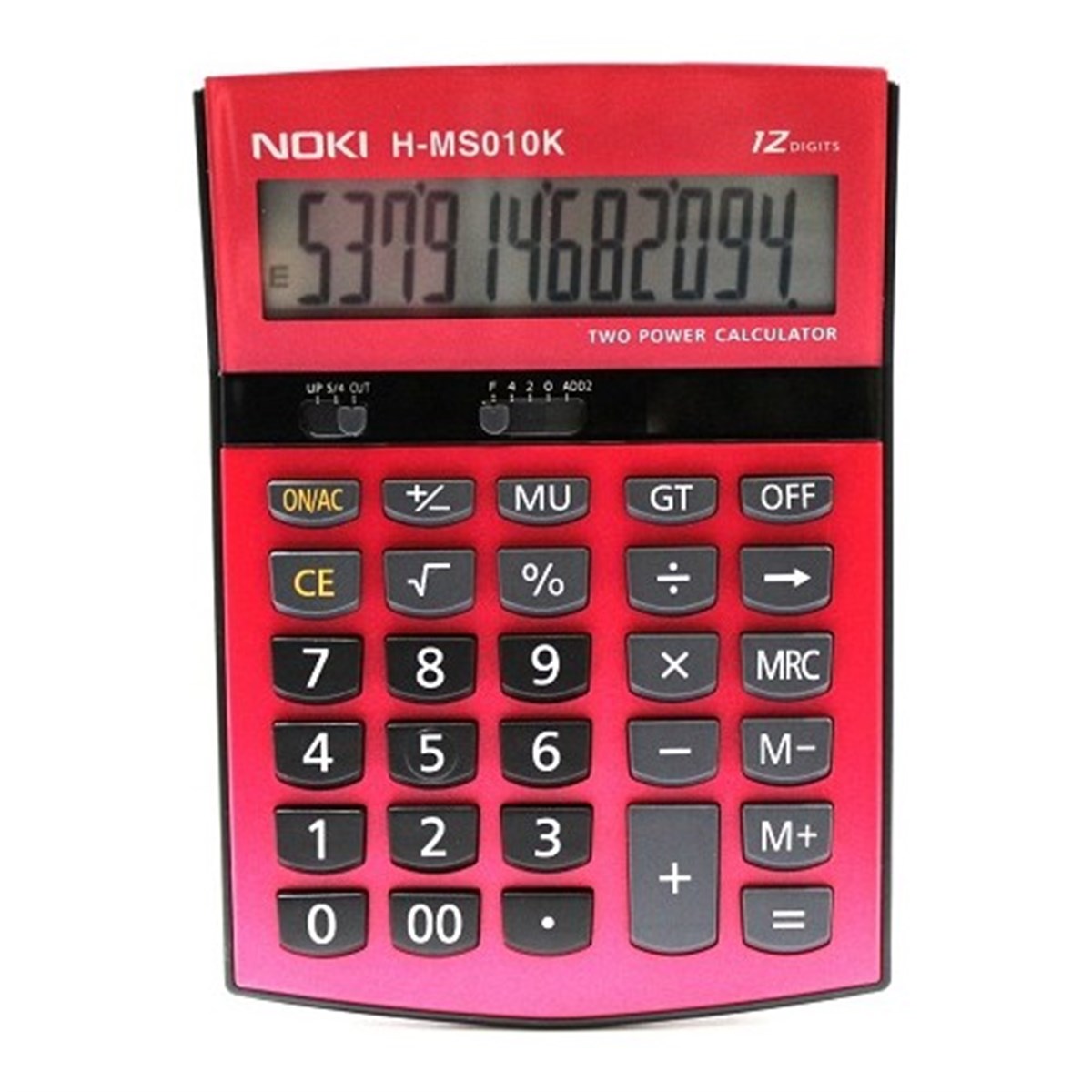 Noki H-Ms010K Hesap Makinesi Kirmizi 12 Hane