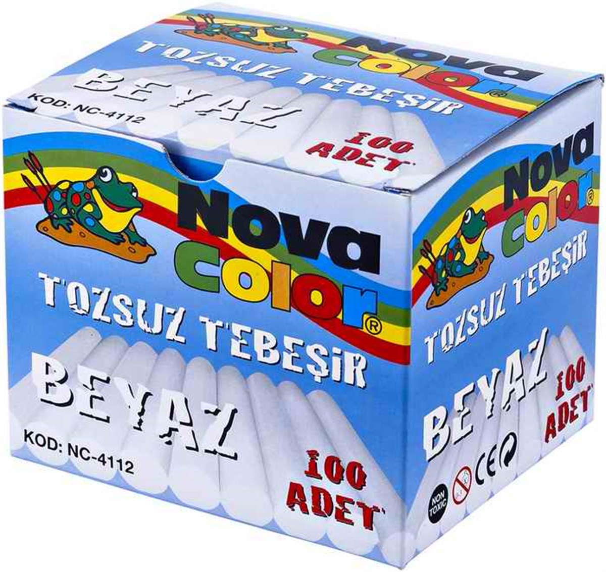 Nova Color Nc-4112 Tozsuz Tebesir 100Lü Beyaz