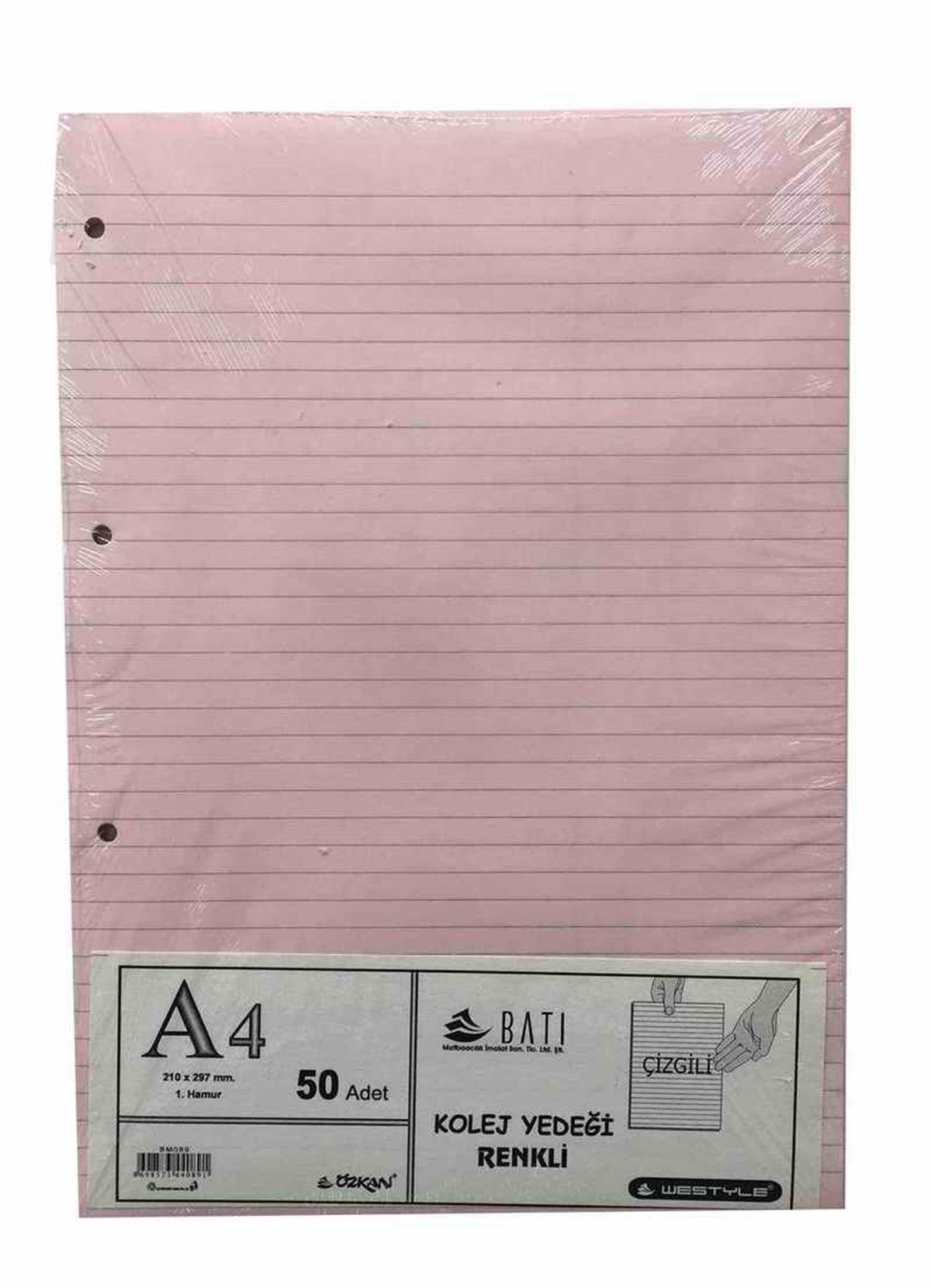 Özkan Bm589 A4 Kolej Yedegi Renkli Çizgili 50 Yaprak 