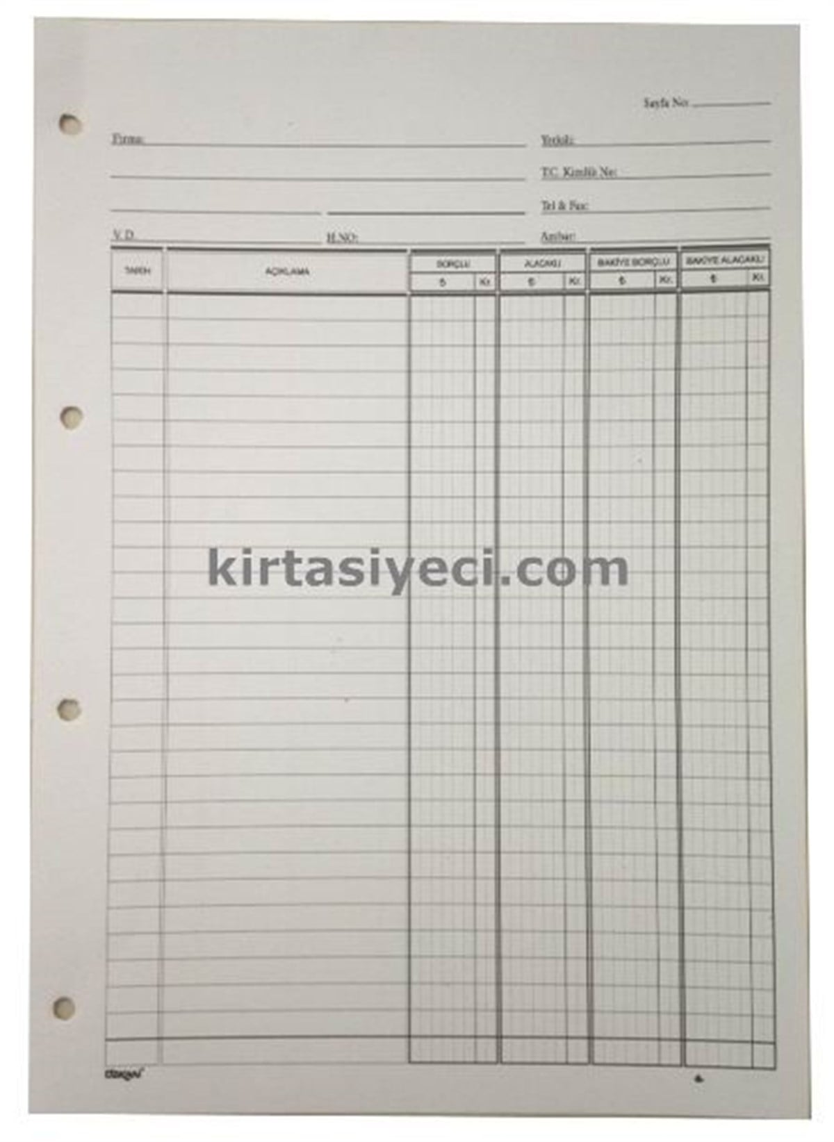 Özkan M0236 A4 Cari Hesap Klasör Yedegi 
