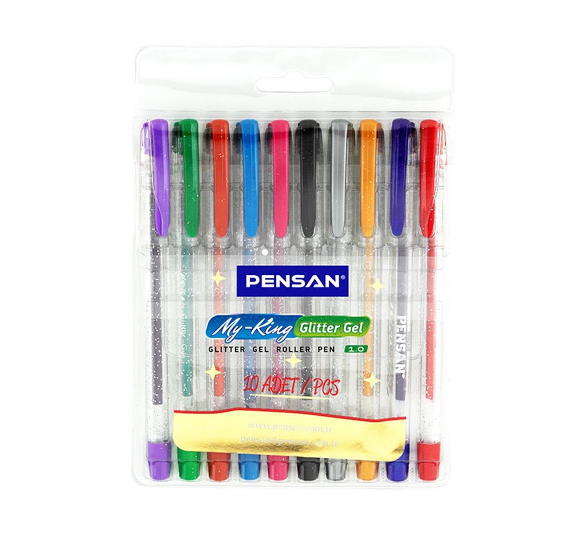 Pensan 2227 My-King Simli Jel Kalem 10 Lu Set