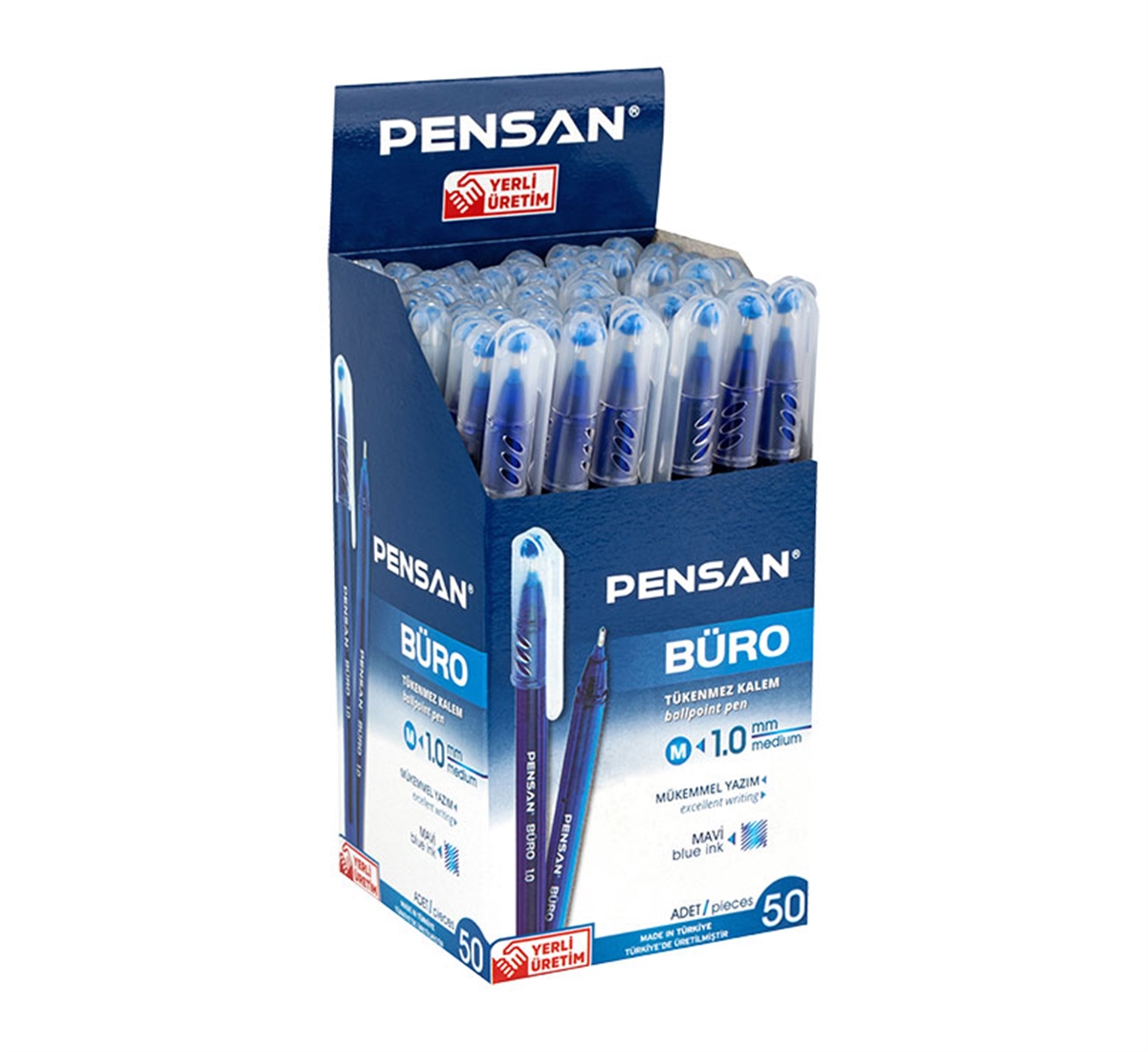 Pensan 2270 Büro Tükenmez Kalem 1Mm Mavi 50Li Paket