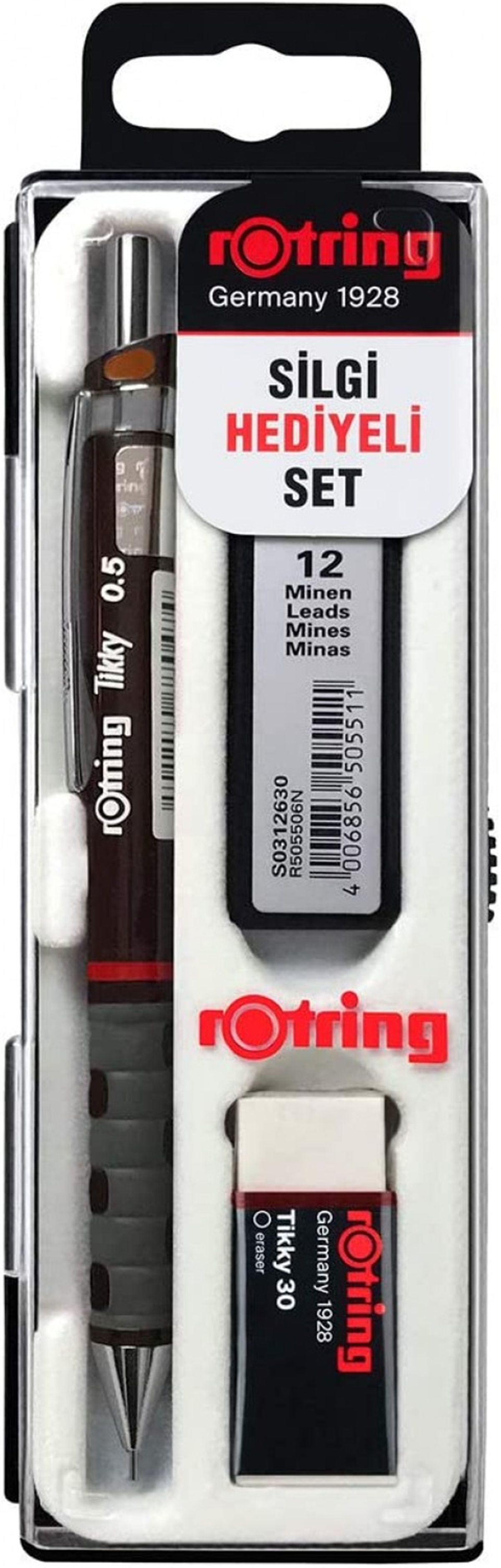 Rotring Okul Seti Versatil+Min Silgi Hediyeli 0.5 MM Bordo RO-KK07-05