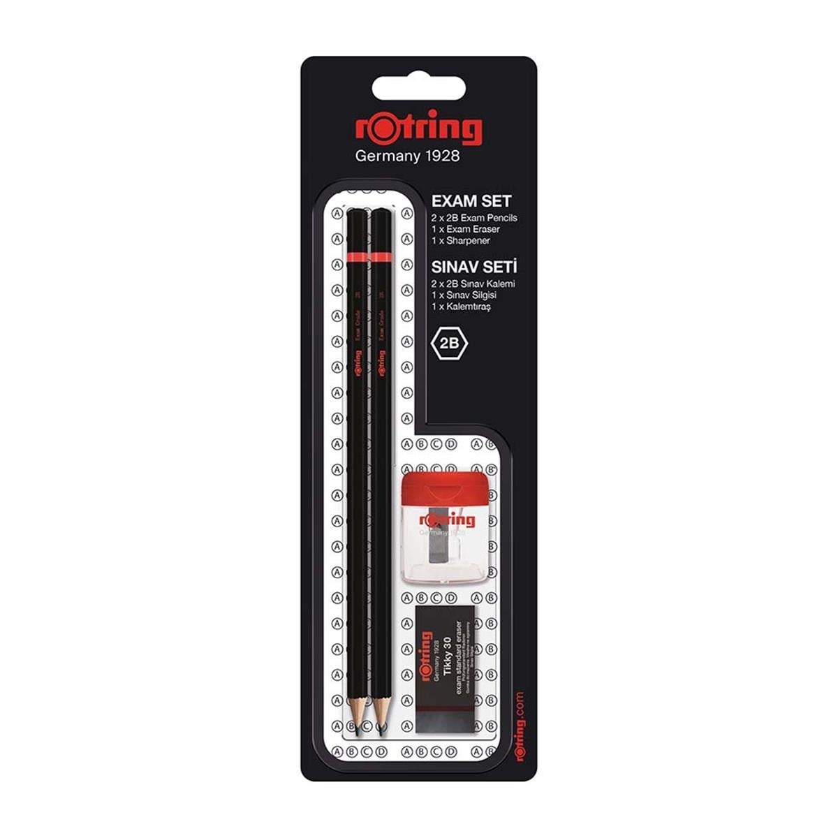 Rotring Sınav Seti 2B+Silgi+Kalemtıraş Bls 2 Li