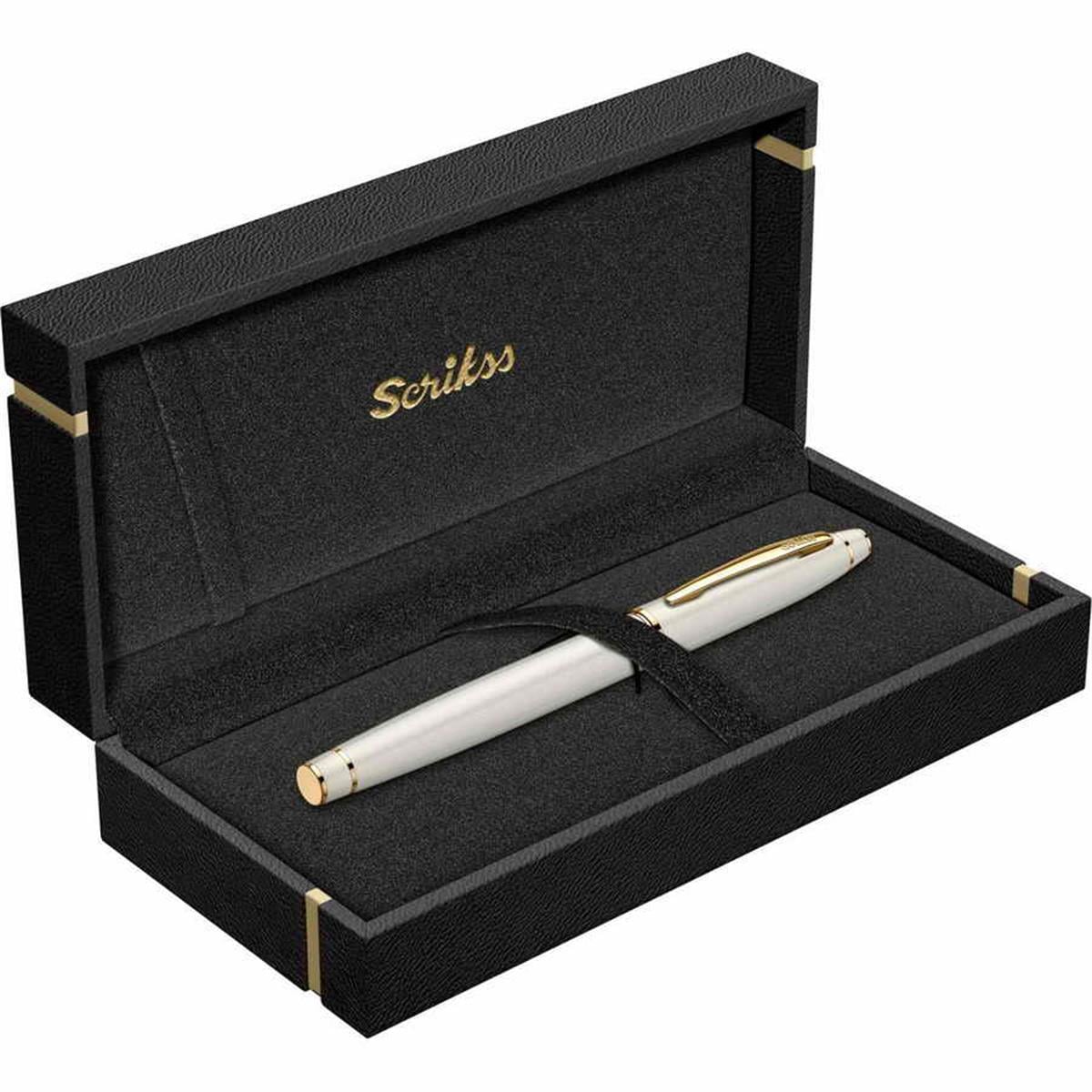 Scrikss 35 Roller Kalem Beyaz Altin Lüks Kutuda