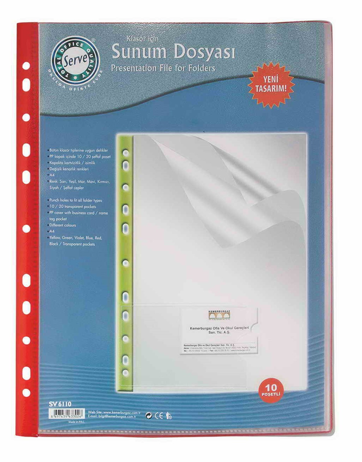 Serve Sv-6110 Sunum Dosyasi Klasöre Takilabilir 10 Sayfa Siyah