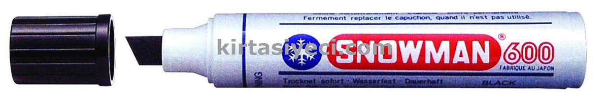 Snowman 600 Jumbo Kesik Uc Permanent Markor Siyah