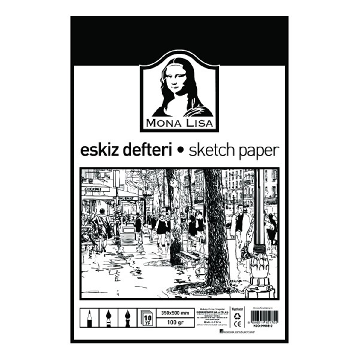 Südor Mn08-2 Monalisa Eskiz Kagidi 35X50 100Gr 10 Yaprak