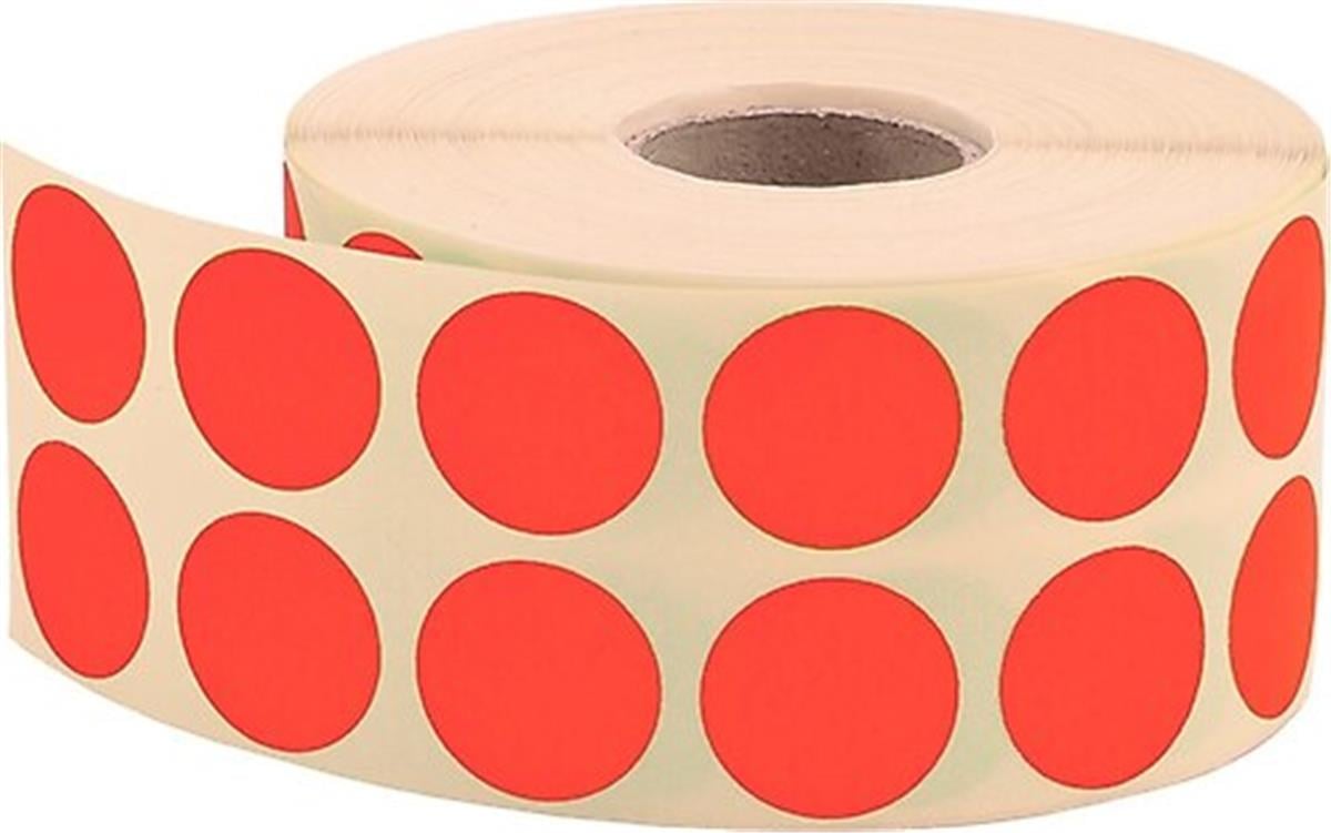 Tanex Nokta Etiket 20 MM 2500 Li Turuncu Tekli Kutu