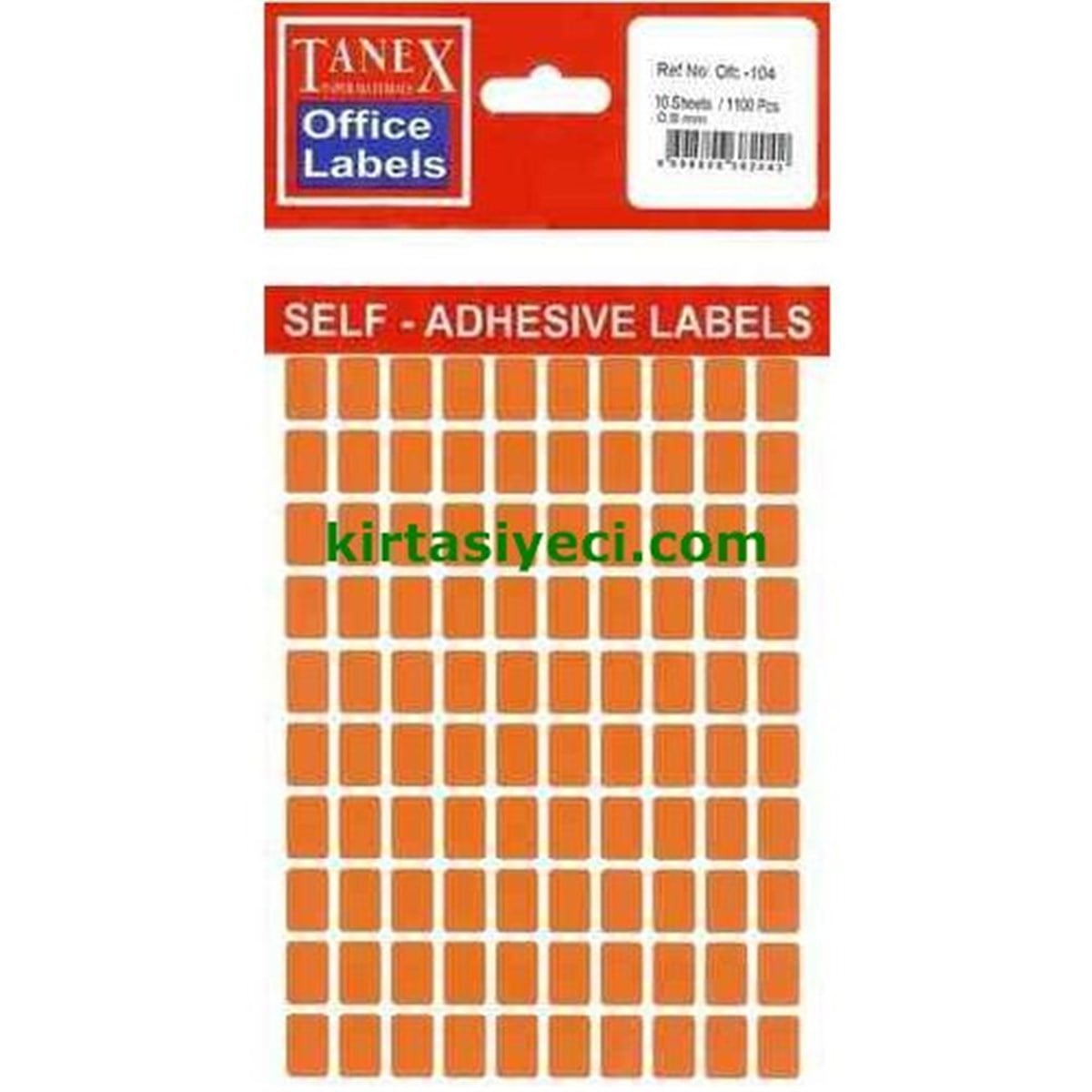 Tanex Ofc-107 Flo Kirmizi Ofis Etiketi 5Li Paket