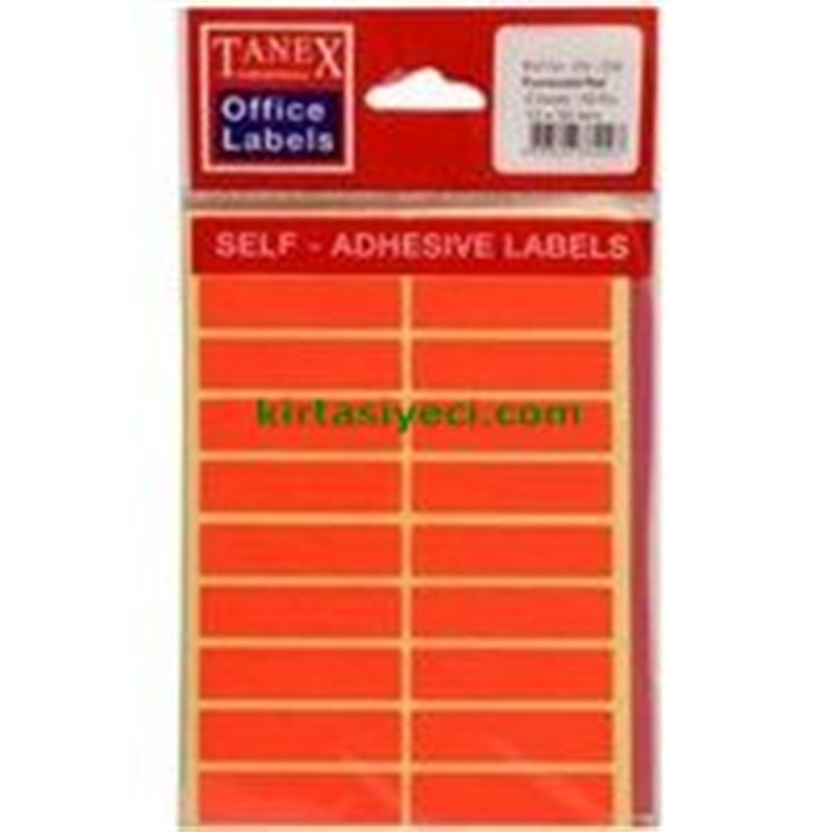Tanex Ofc-110 Flo Kirmizi Ofis Etiketi 5Li Paket