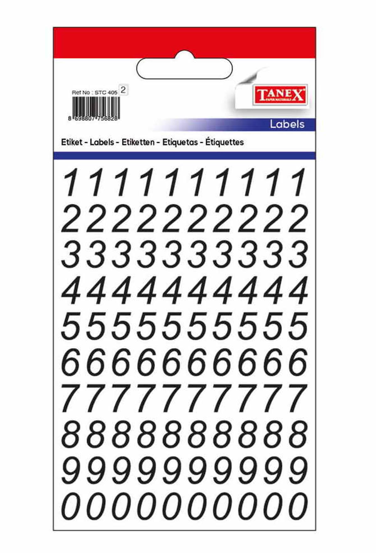 Tanex Stc4051902 Stc-405 Şeffaf Rakam Etiketi 2 Adet