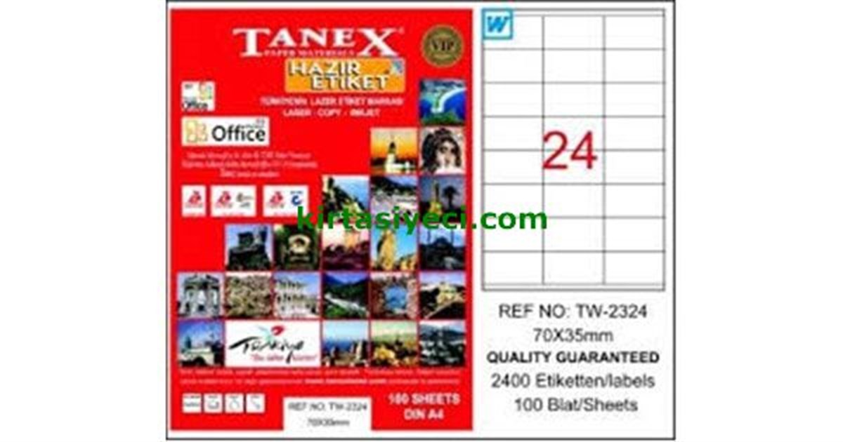 Tanex Tw-2324 70X35Mm Lazer Etiketi