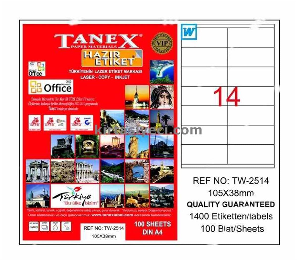 Tanex Tw-2514 105X38 Mm Lazer Etiketi