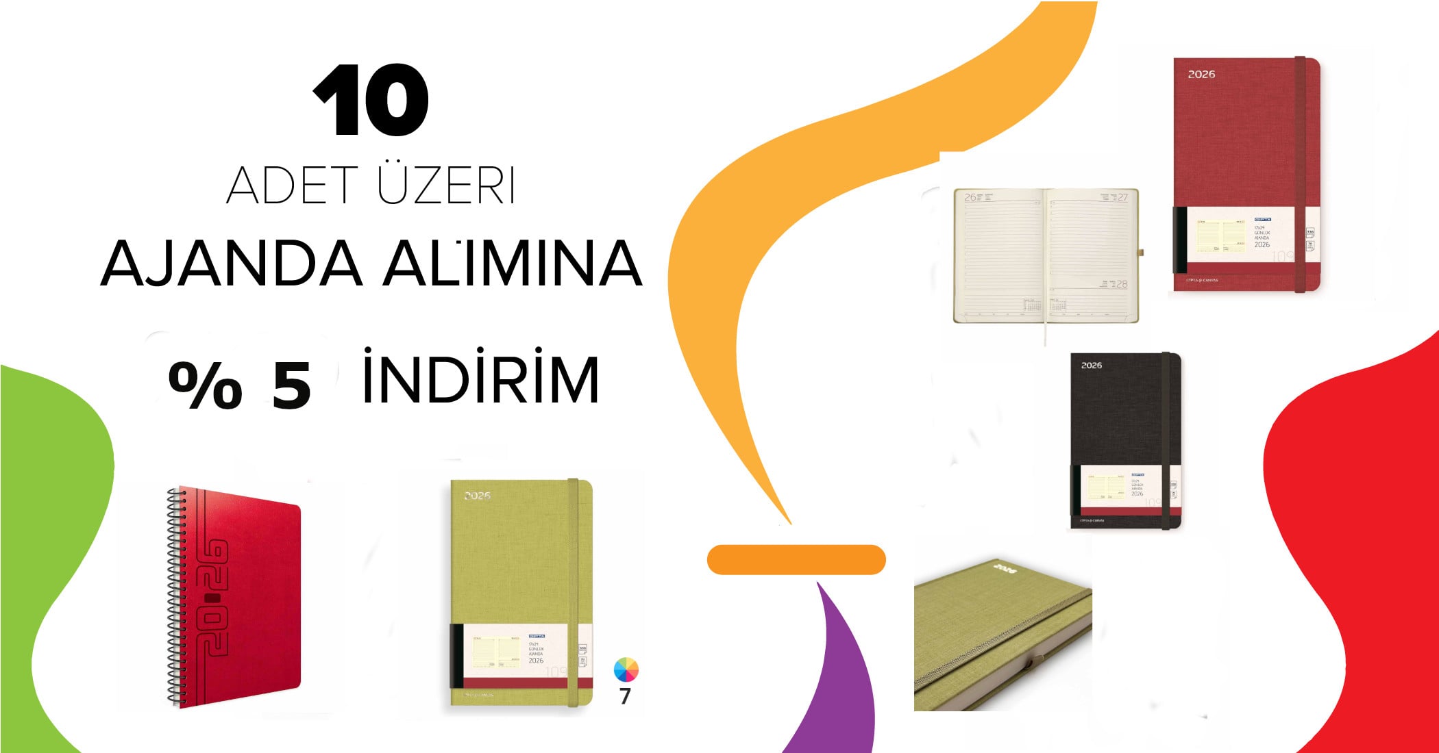 10 Adet ve Üzeri Ajanda Alımlarınızda %10 İndirim