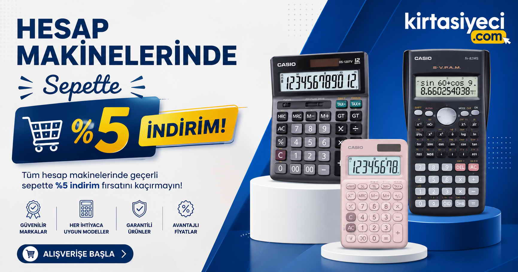 Hesap Makinelerinde %5 İndirim