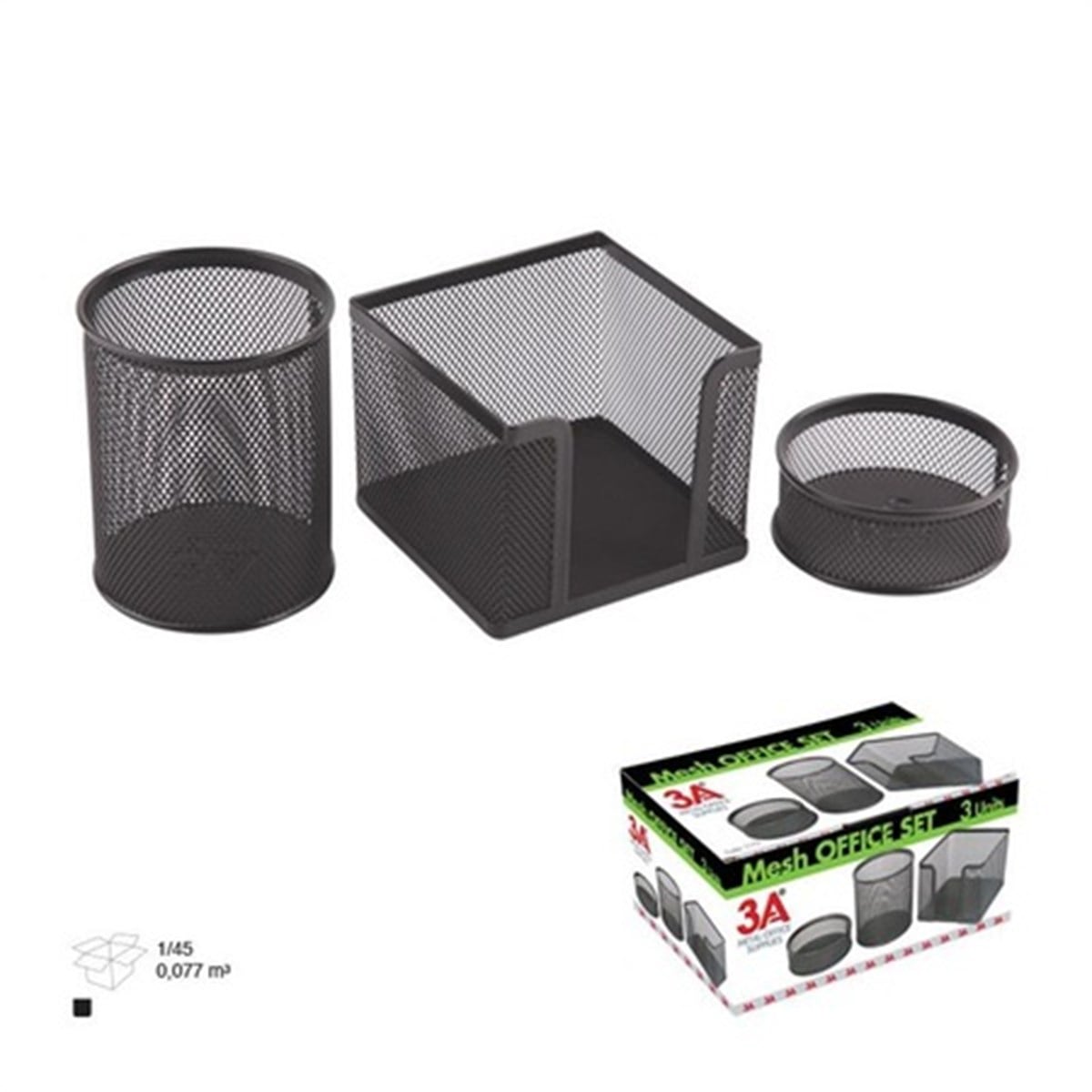 3A 1175 Masa Üstü 3Lü Set-Perfore(Ataçlik+Küp Blok)