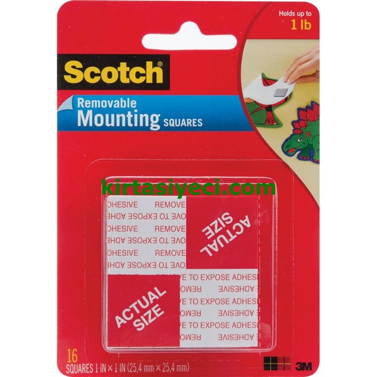 3M 108  Scotch Çift Tarafli Yapisip Çikabilen Köpük Kareler  16 Adet 25Mmx25Mm 