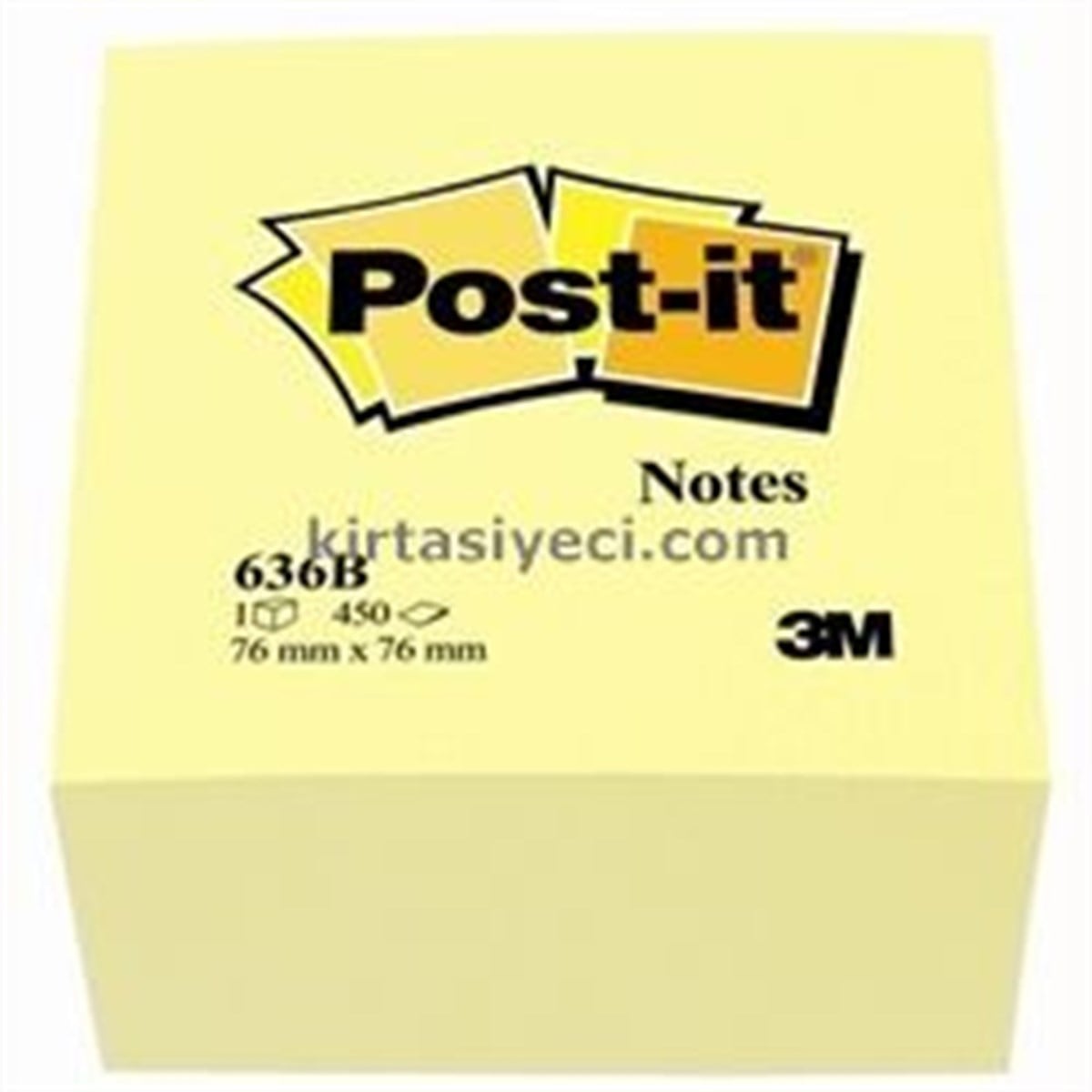 3M 636B Post-It Küp Not Sari 450 Yaprak 76X76Mm 