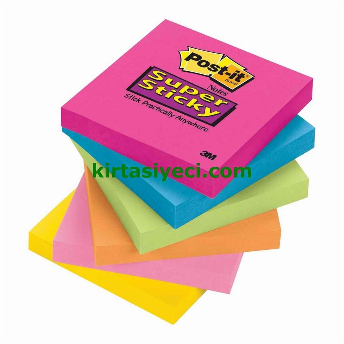 3M 654Ssmpq Post-It Süper Sticky Not Renkli 76X76Mm 90 Yaprak 