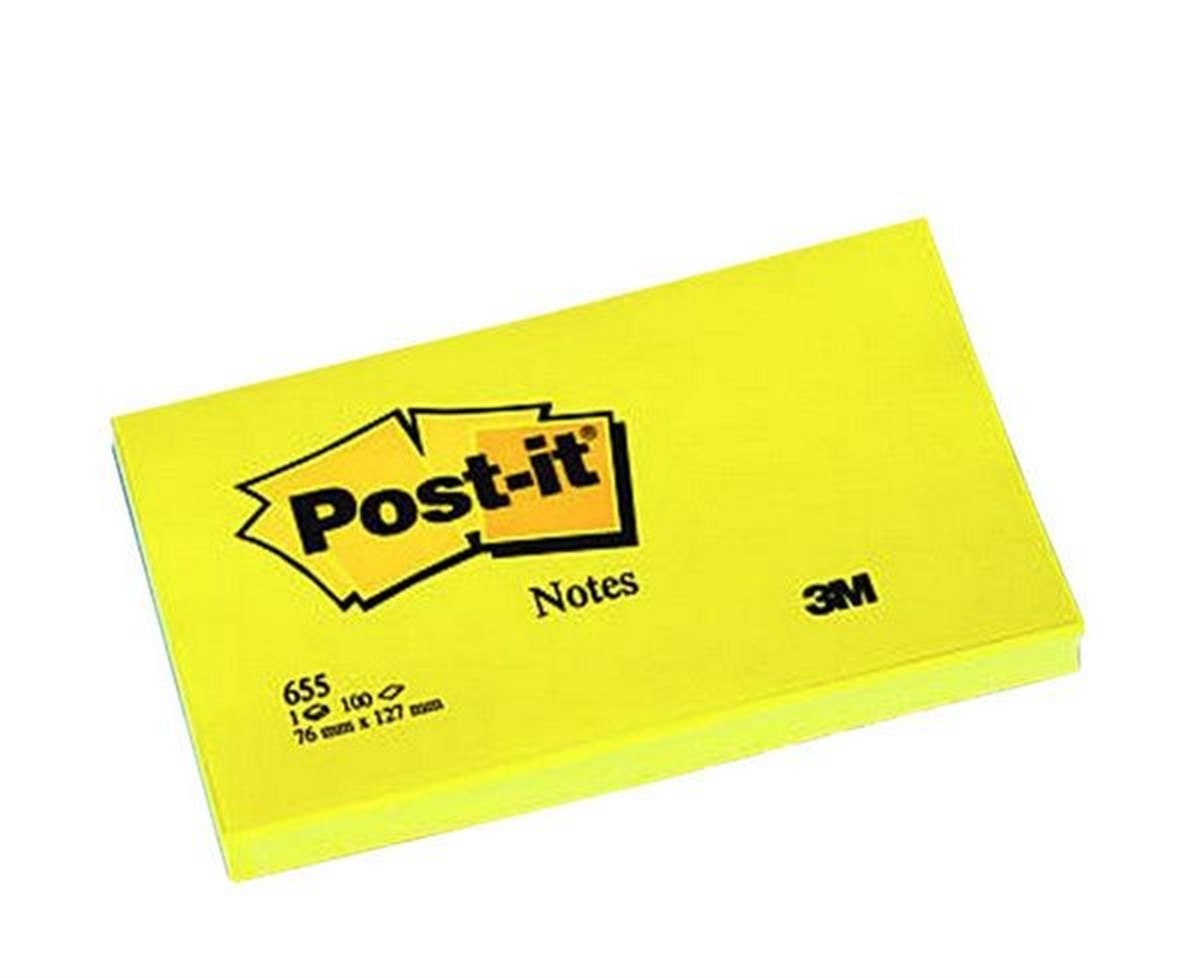 3M 655 Post-It Not Sari 100 Yaprak 76X127Mm