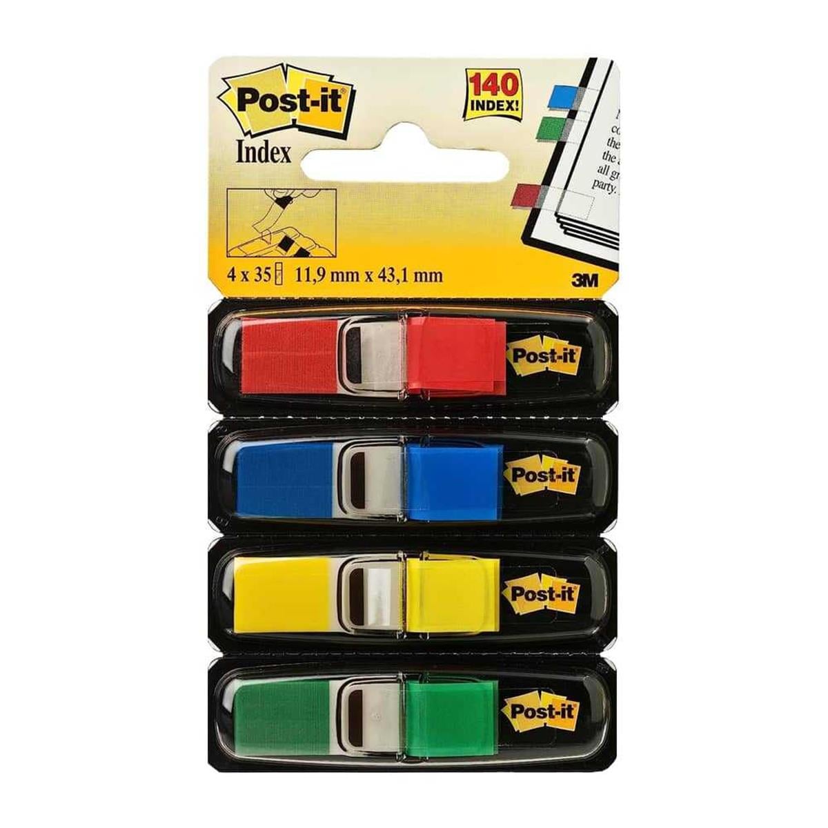 3M 683-4 Post-It Index 4 Renk X 35 Adet Siyah Dispenserli