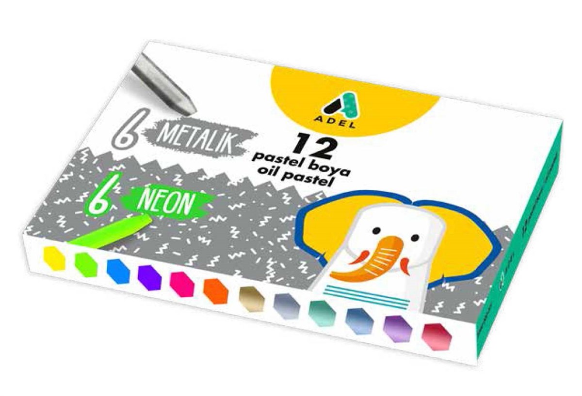 Adel 2280000001 Metalik+Neon Pastel Boya 12 Renk