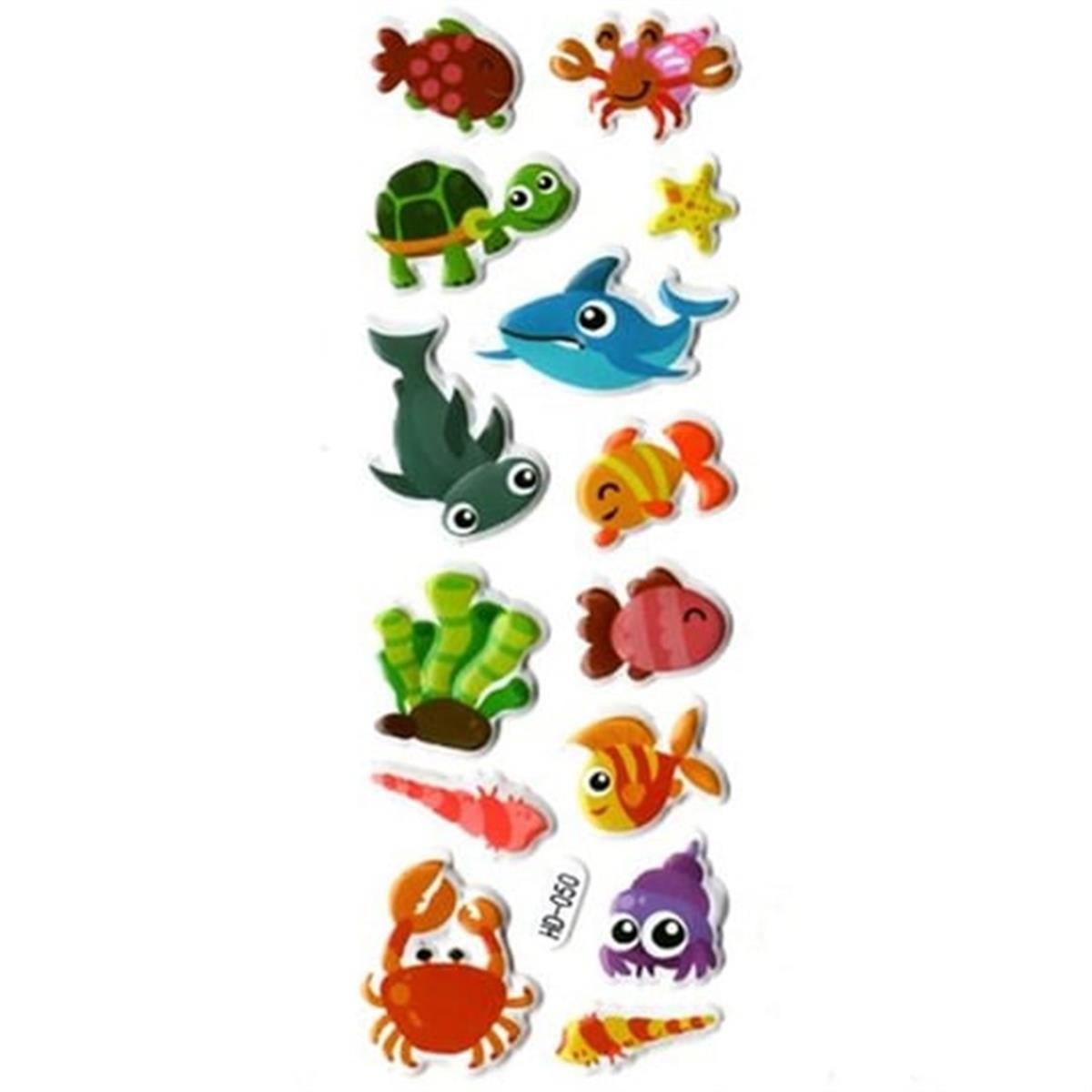 Alper Xhc Kabartma Sticker Sea World Deniz Canlıları Xhc