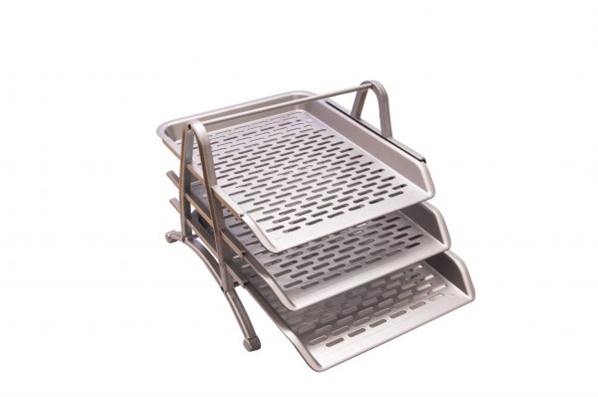 Ark 1902 Yarı Metal Evrak Rafı 2Li Gümüş