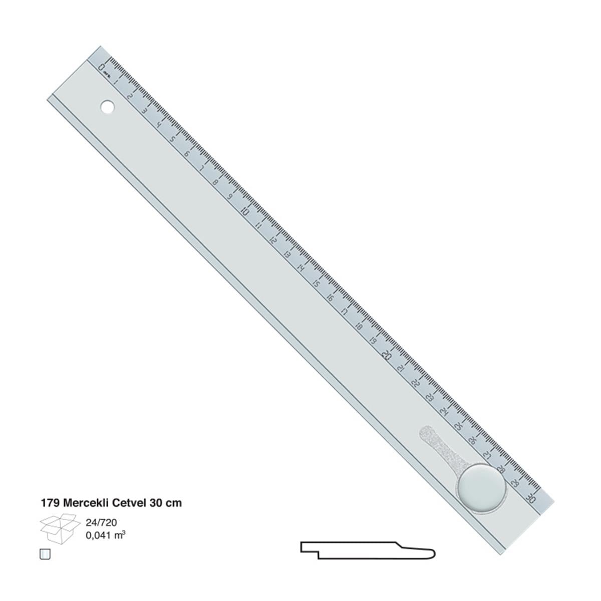 Ark 279 Mercekli Cetvel 30cm 