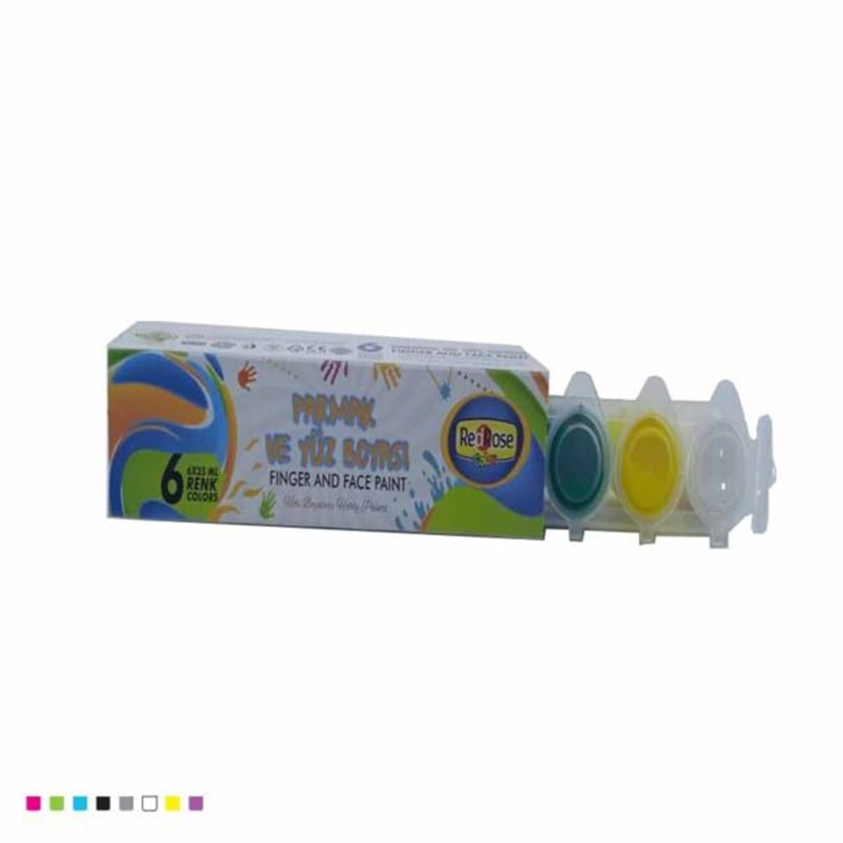 Ark 6222 Parmak ve Yüz Boyası 6 Renk 25 ml