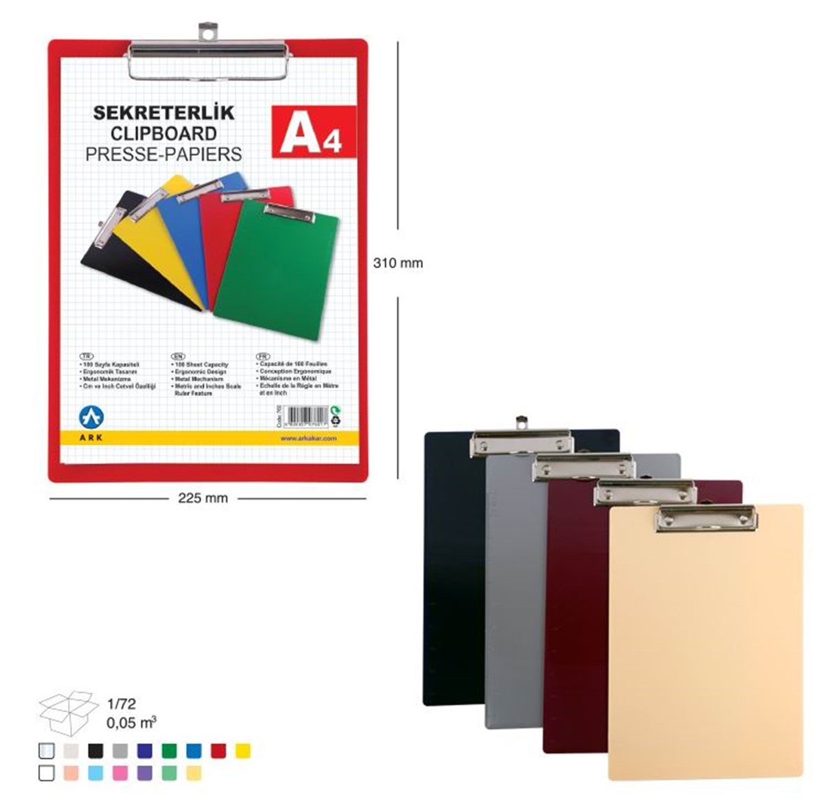 Ark 760 Sekreterlik A4 Kapaksiz Plastik 