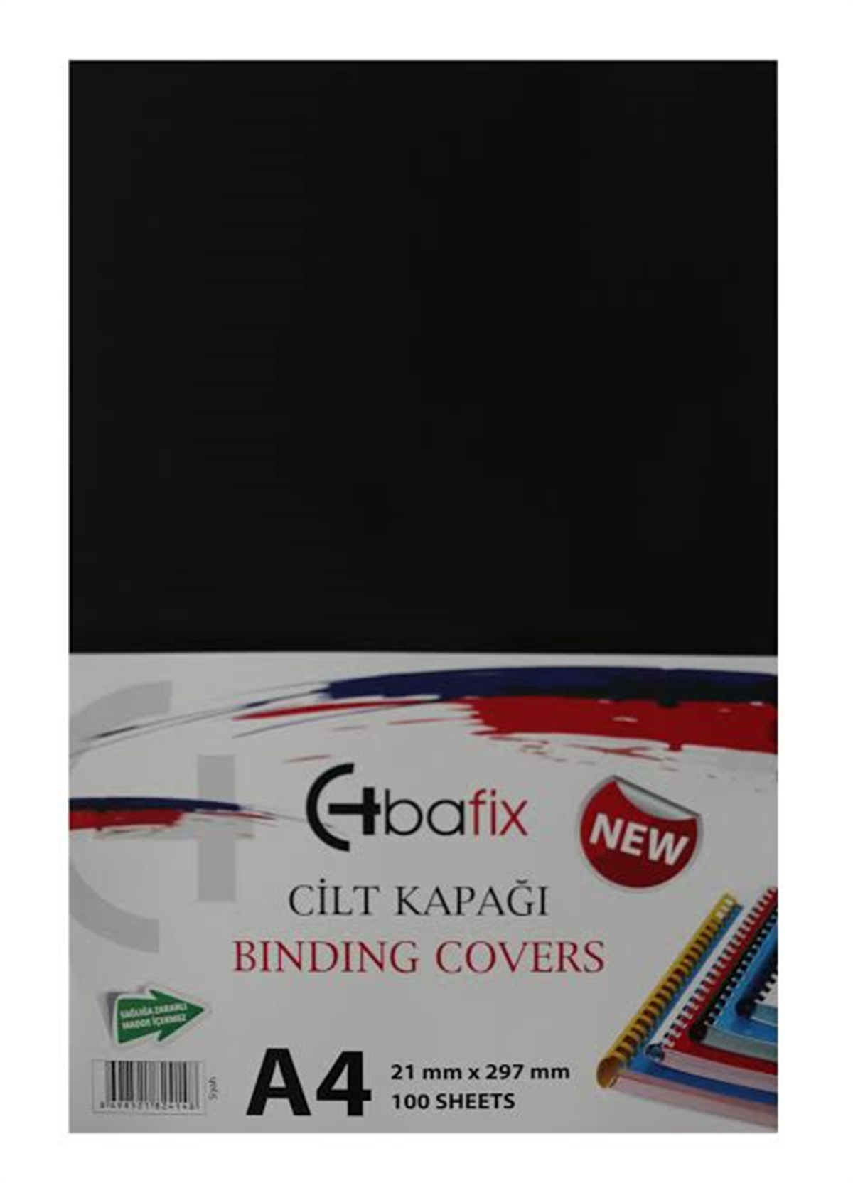 Bafix Cilt Kapağı Plastik Opak A4 160 MIC Siyah 100 Lü Paket