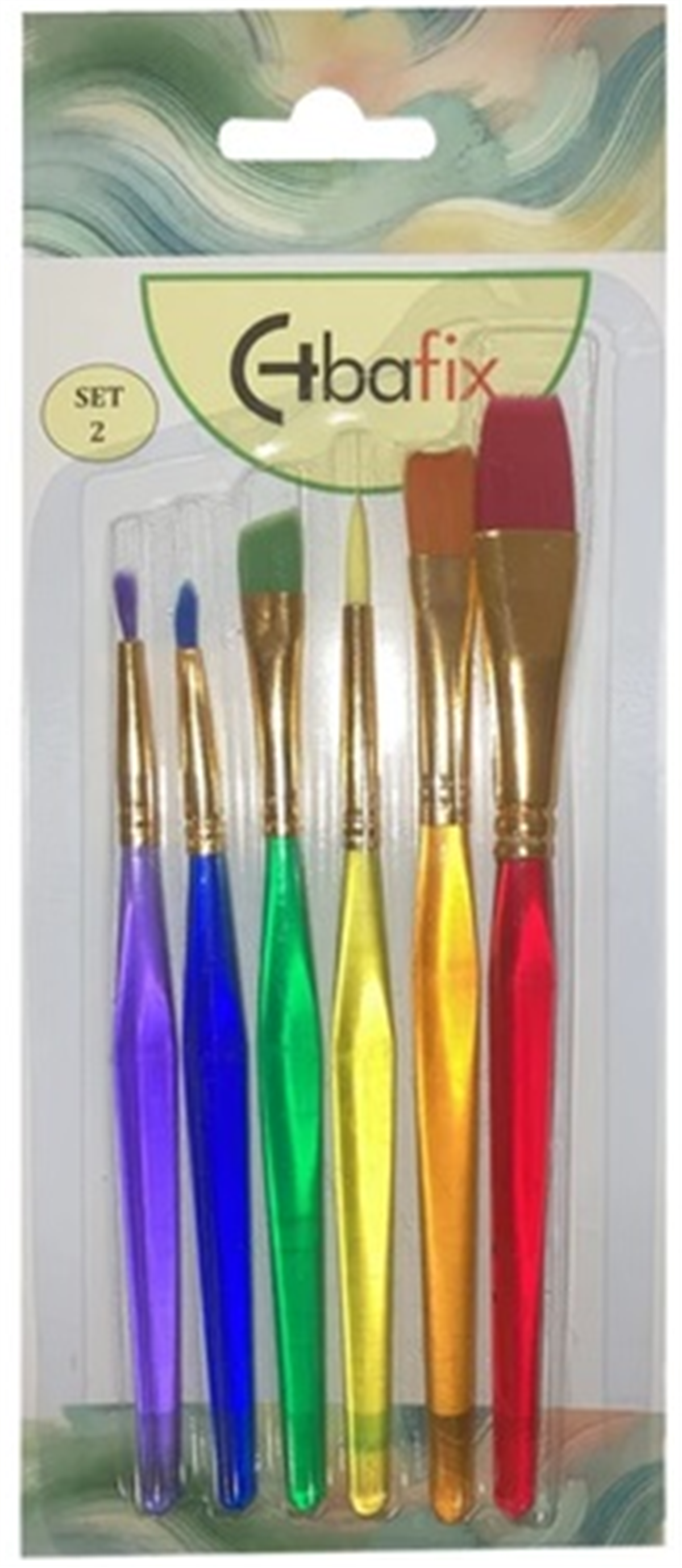 Bafix Fırça Seti Set-2 şeffaf sap renkli 6 Lı Bfx-Fır70902