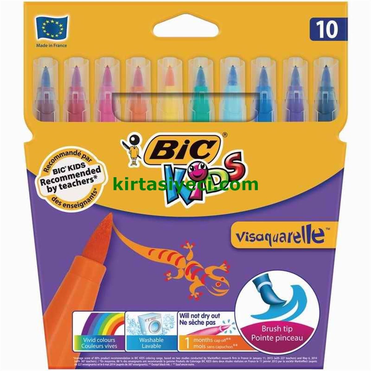 Bic 828964 Visa Firça Uçlu Keçeli Boya Kalemi 10Lu