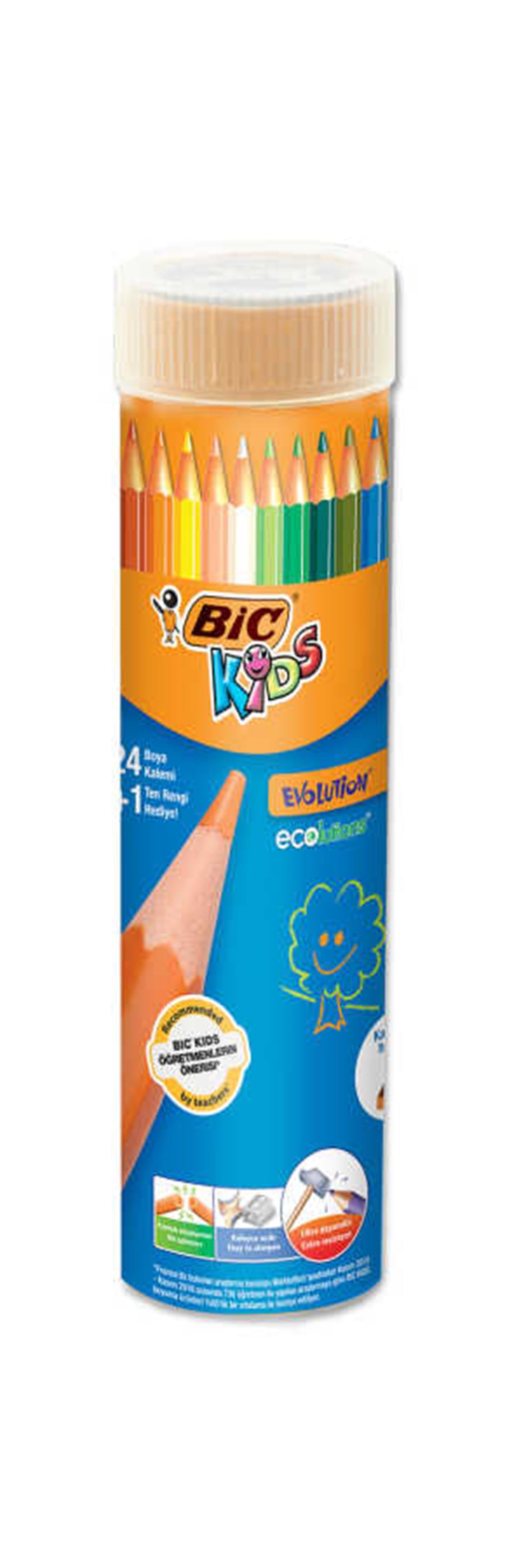 Bic 958190 Evolution Kuru Boya Kalemi 24+1 Metal Tüp
