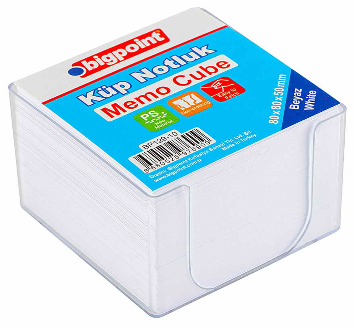 Bigpoint BP129-20 Akrilik Küp Notluk Neon Renkli 8x8cm