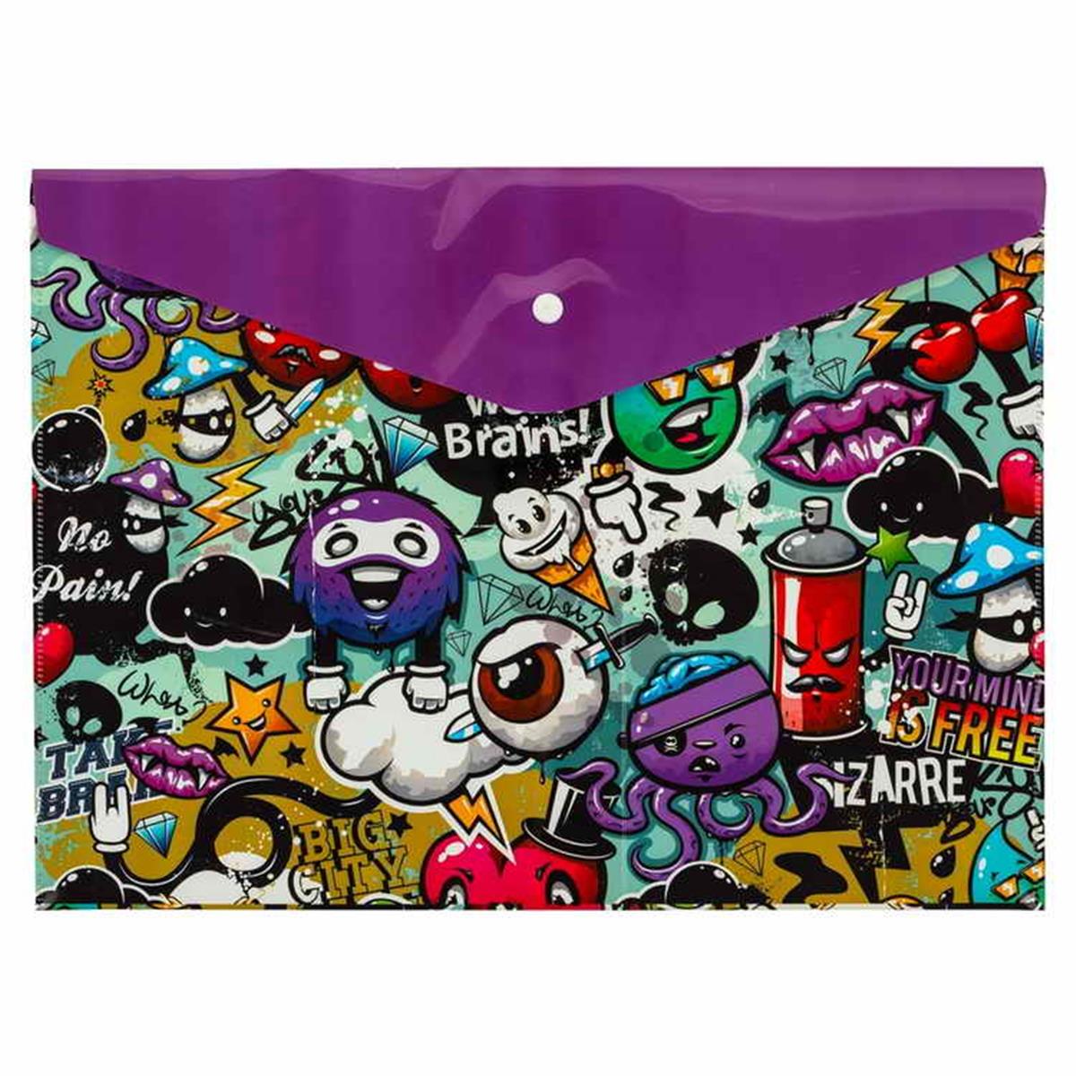 Bigpoint BP236-02 Çıtçıtlı Dosya A4 Grafiti Desenli