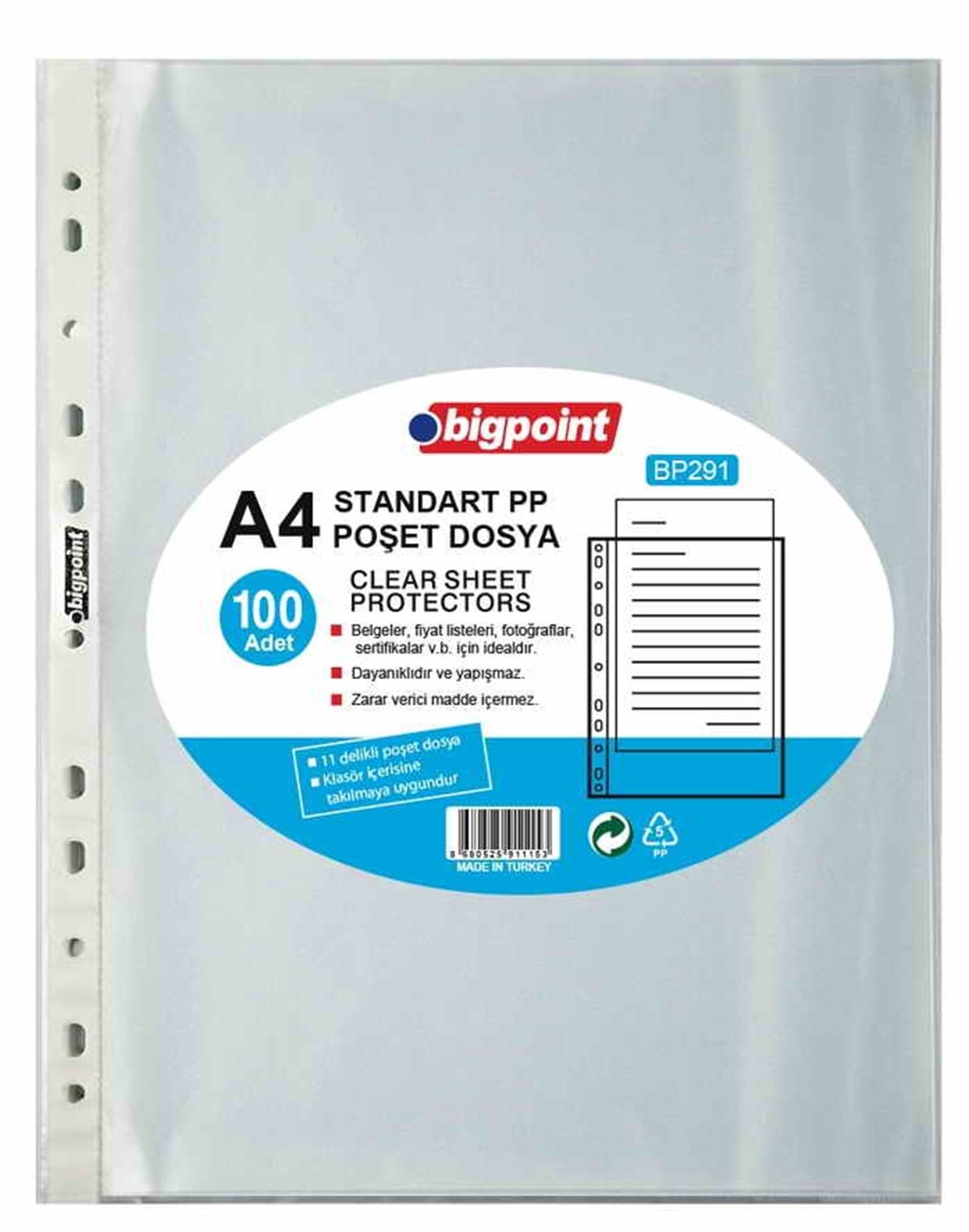 Bigpoint Bp291 Poset Dosya Standart 40Mic 100Lu
