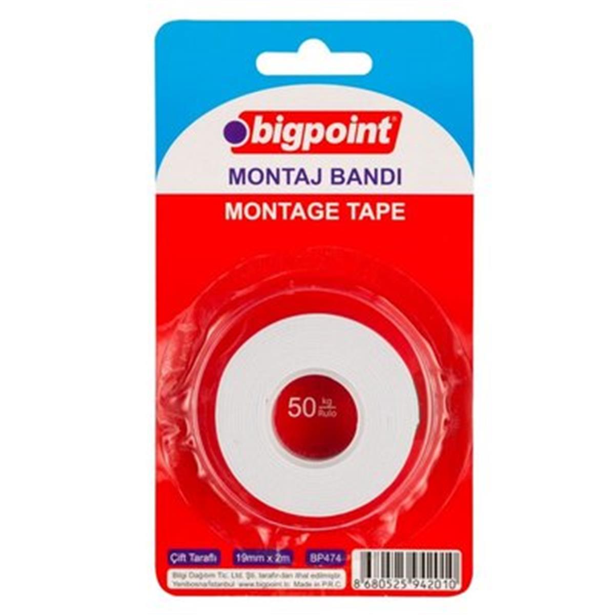 Bigpoint BP474 Montaj Bandı Çift Taraflı 19mm x 1.5mt (İç Mekan)