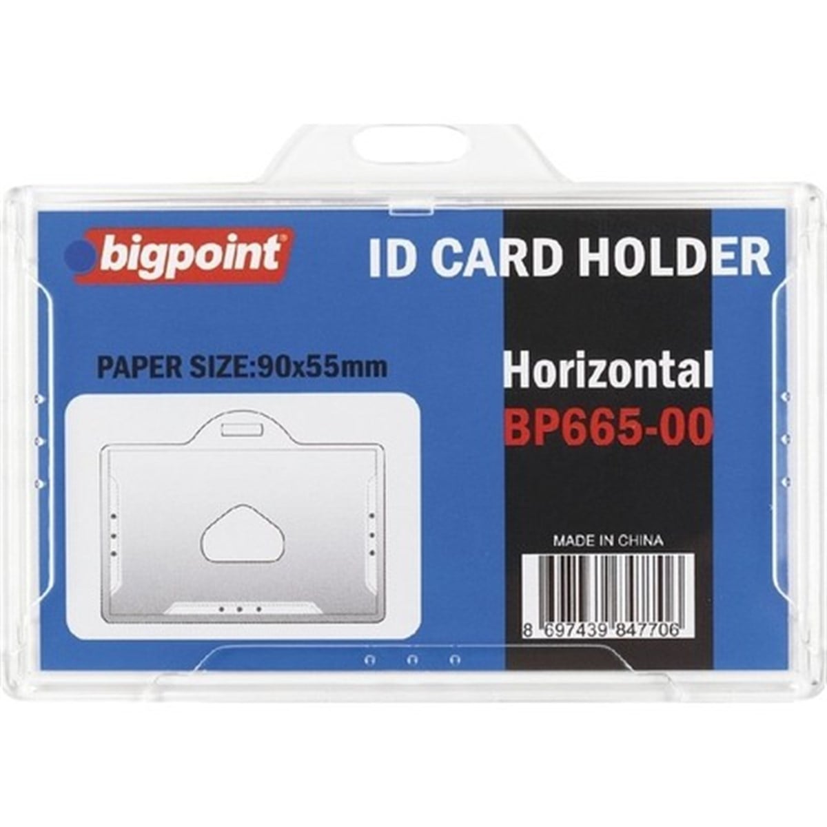 Bigpoint Bp665 Kart Kabi Sert Yatay Seffaf 90X55Mm 10Lu Paket