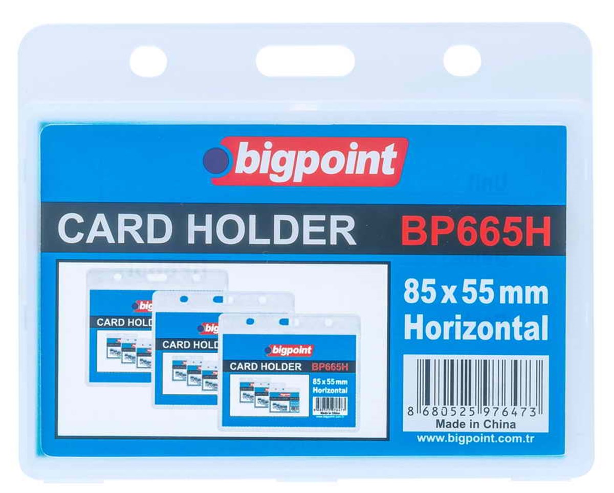 Bigpoint Bp665h Çift Taraflı PP Kart Kabı Yatay Şeffaf 85x55mm Adet
