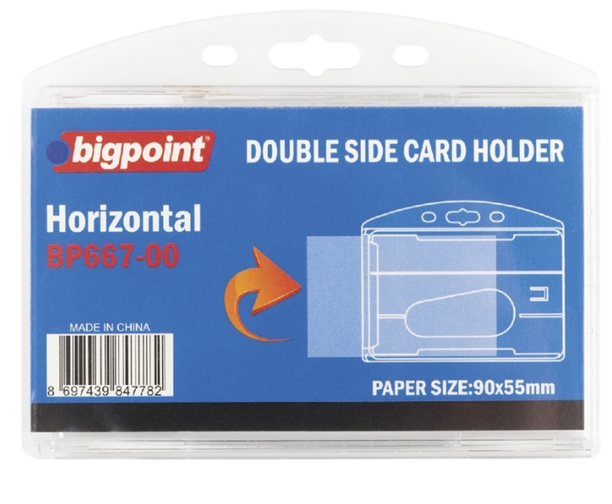 Bigpoint Bp667 Kart Kabi Çift Yönlü Yatay Seffaf 90X55Mm 5Li