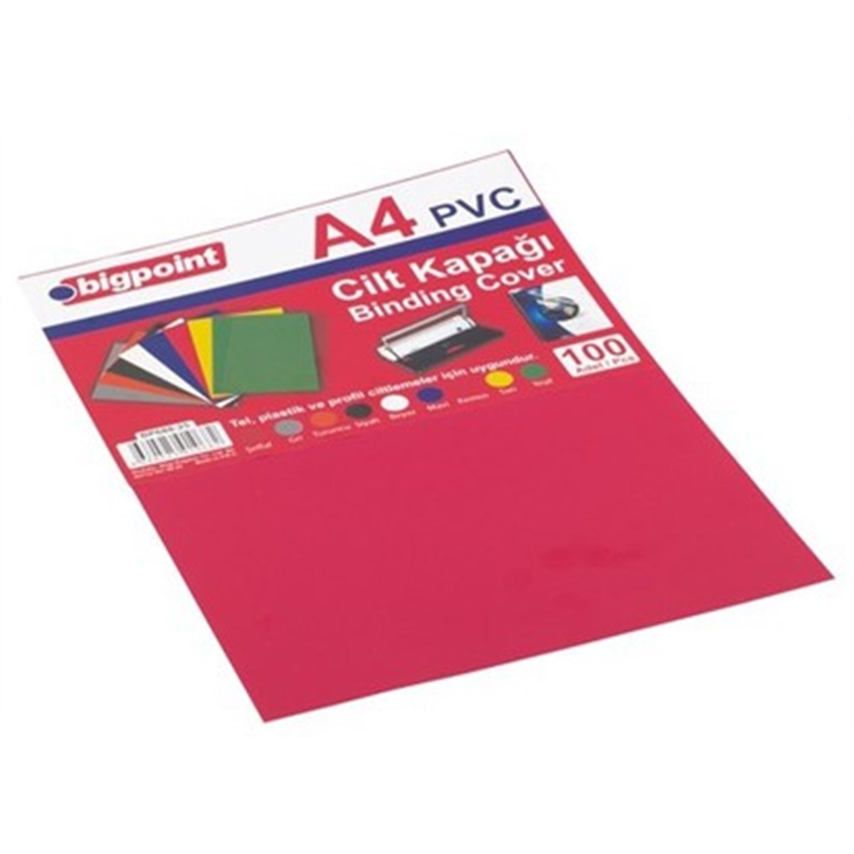 Bigpoint Bp688-25 Cilt Kapagi 150 Micron A4 Opak Kirmizi 100Lü Paket