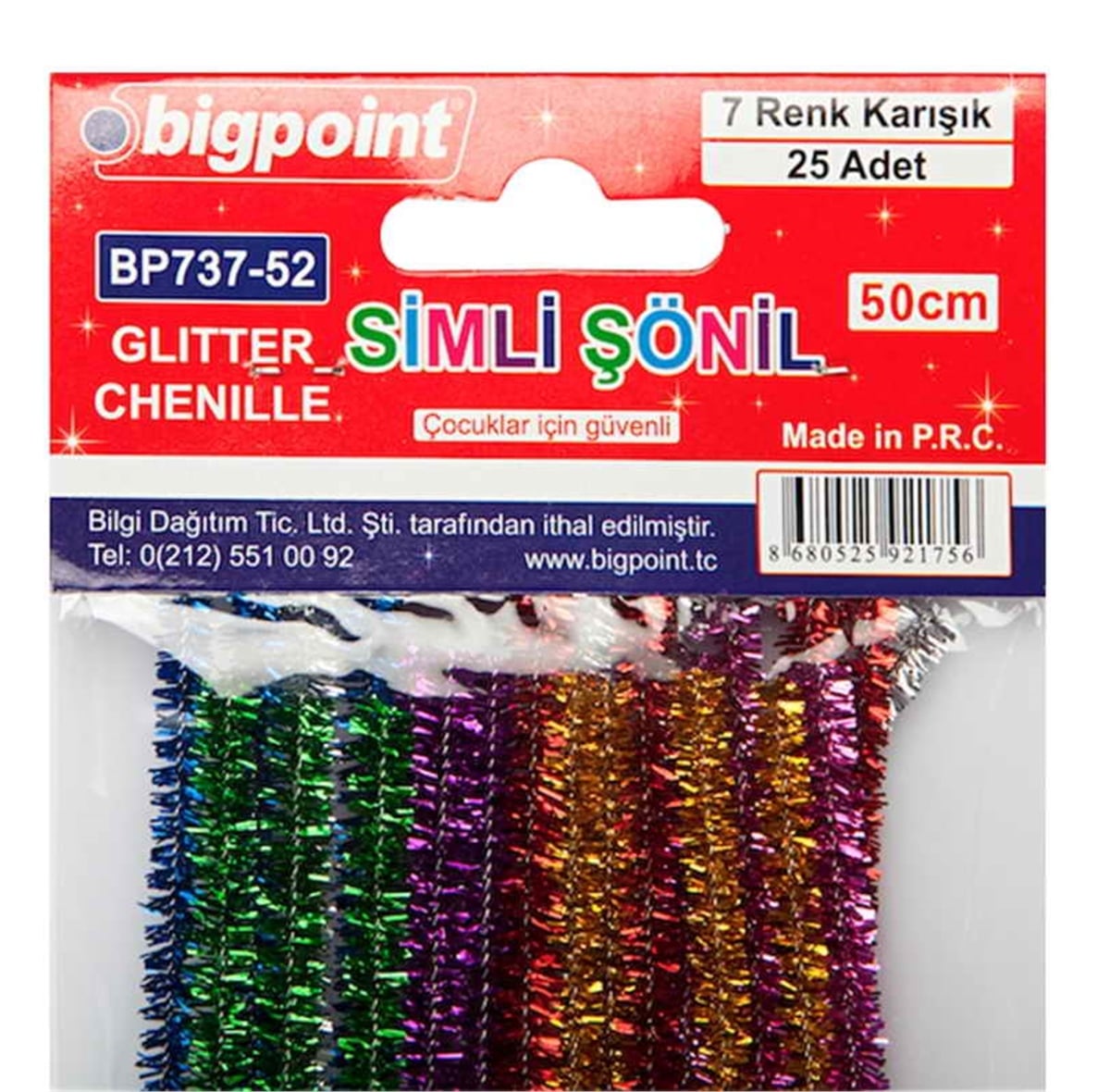 Bigpoint Bp737-52 Simli Şönil 50 Cm 7 Renk / 25'Li Poşet
