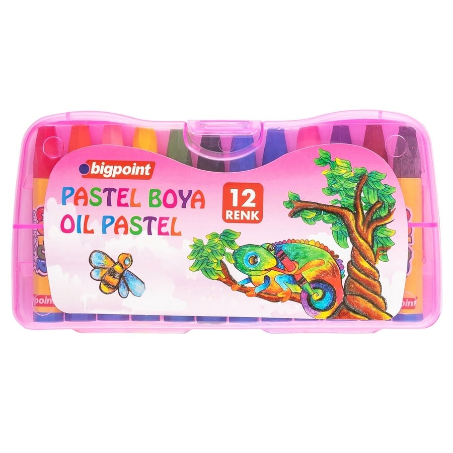 Bigpoint BP741-12P Pastel Boya Çantalı 12Li Pembe