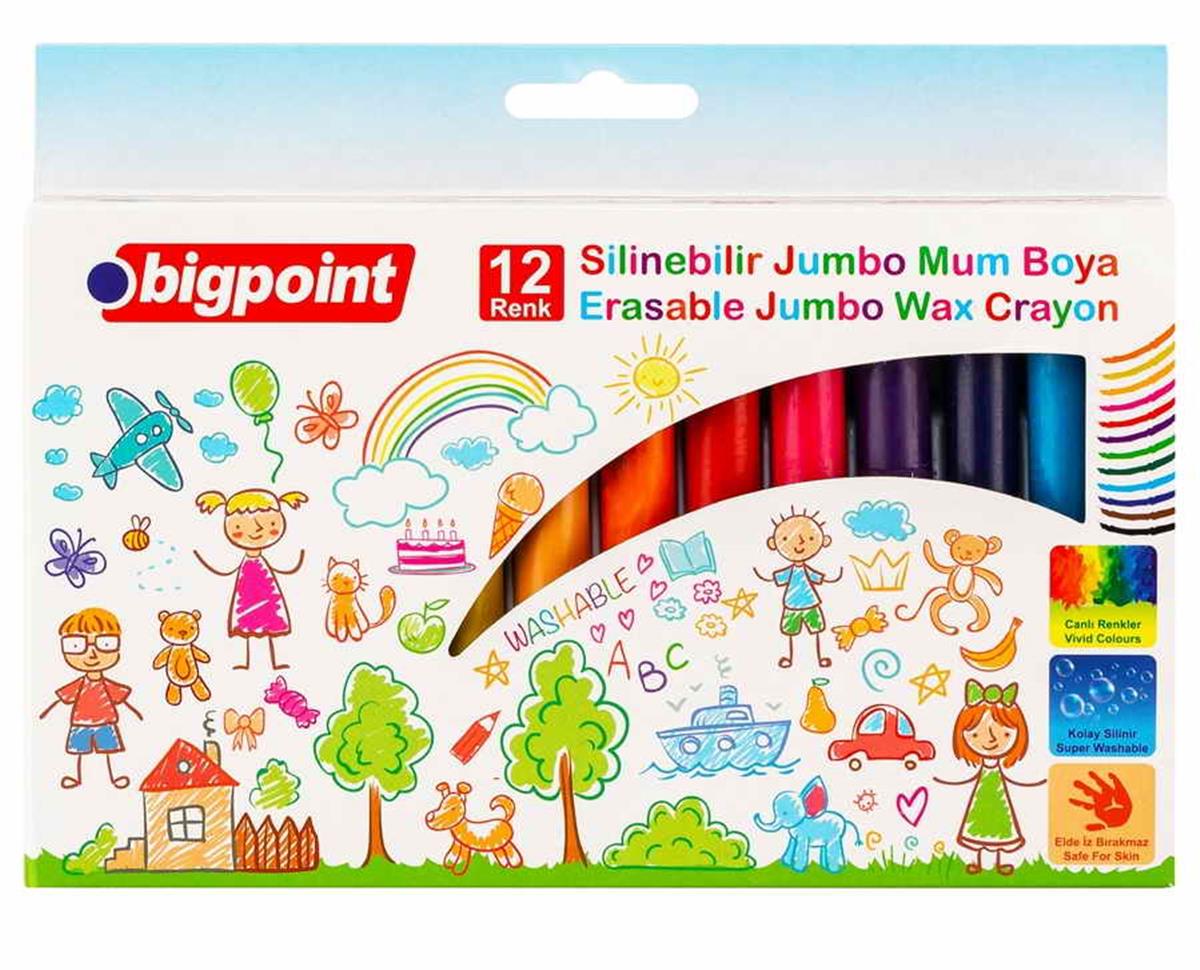 Bigpoint Bp746-12 Silinebilir Jumbo Mum Boya 12 Li Paket