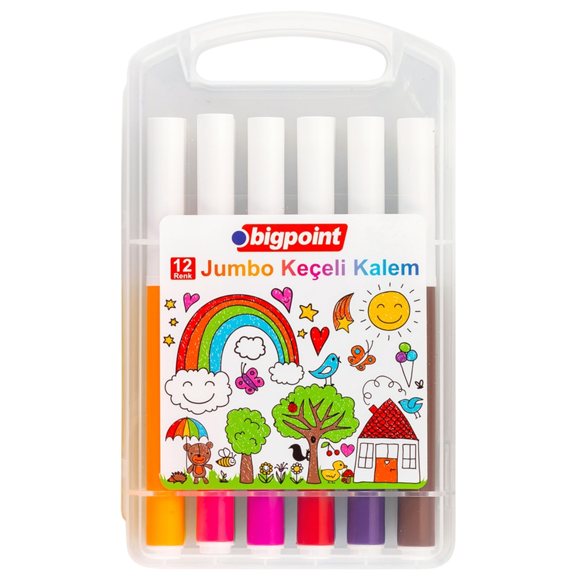 Bigpoint Bp907-12 Jumbo Keçeli Kalem 12'li Set Plastik Kutulu